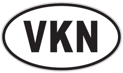 VKN - 3 Letter Initials Oval Magnet