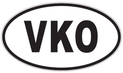 VKO - 3 Letter Initials Oval Magnet