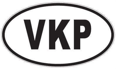 VKP - 3 Letter Initials Oval Magnet