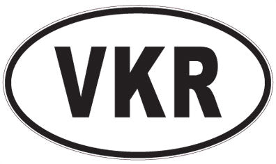 VKR - 3 Letter Initials Oval Magnet