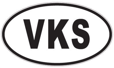 VKS - 3 Letter Initials Oval Magnet