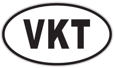VKT - 3 Letter Initials Oval Magnet