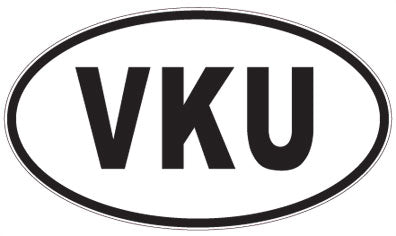 VKU - 3 Letter Initials Oval Magnet