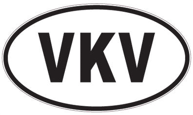 VKV - 3 Letter Initials Oval Magnet