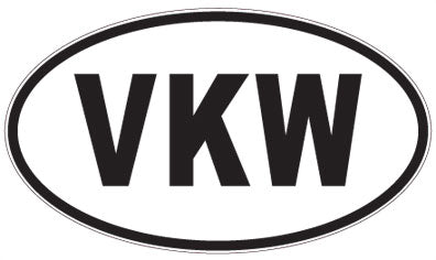 VKW - 3 Letter Initials Oval Magnet