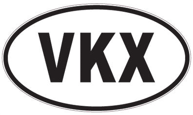 VKX - 3 Letter Initials Oval Magnet