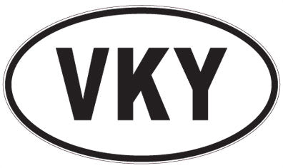 VKY - 3 Letter Initials Oval Magnet