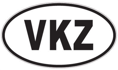 VKZ - 3 Letter Initials Oval Magnet