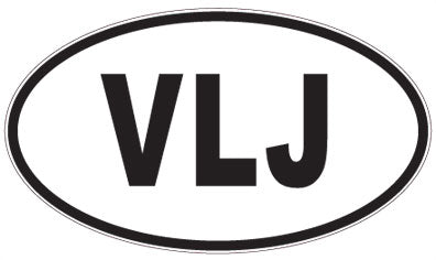 VLJ - 3 Letter Initials Oval Magnet