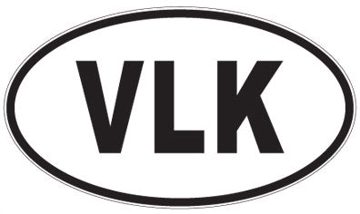 VLK - 3 Letter Initials Oval Magnet