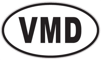 VMD - 3 Letter Initials Oval Magnet