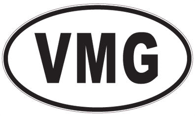 VMG - 3 Letter Initials Oval Magnet