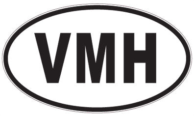 VMH - 3 Letter Initials Oval Magnet