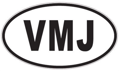 VMJ - 3 Letter Initials Oval Magnet