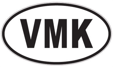 VMK - 3 Letter Initials Oval Magnet
