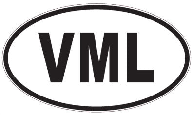 VML - 3 Letter Initials Oval Sticker