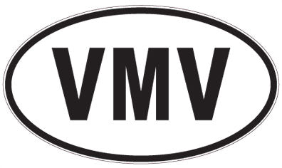 VMV - 3 Letter Initials Oval Magnet