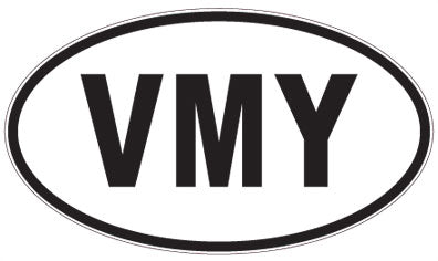 VMY - 3 Letter Initials Oval Magnet
