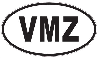 VMZ - 3 Letter Initials Oval Magnet