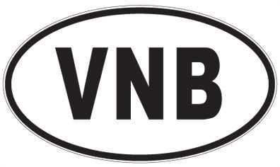 VNB - 3 Letter Initials Oval Magnet