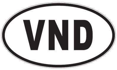 VND - 3 Letter Initials Oval Magnet
