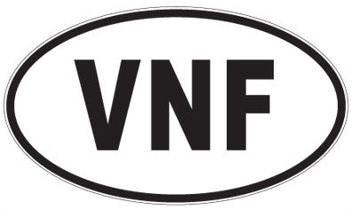 VNF - 3 Letter Initials Oval Magnet