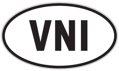 VNI - 3 Letter Initials Oval Magnet