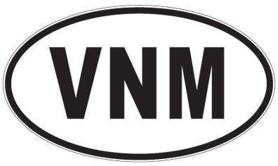 VNM - 3 Letter Initials Oval Magnet