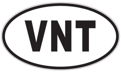 VNT - 3 Letter Initials Oval Magnet