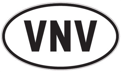 VNV - 3 Letter Initials Oval Magnet