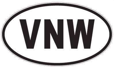 VNW - 3 Letter Initials Oval Magnet