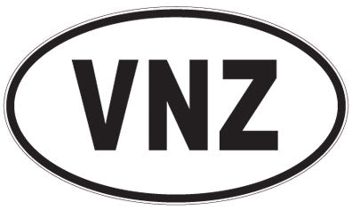 VNZ - 3 Letter Initials Oval Magnet