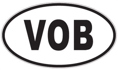 VOB - 3 Letter Initials Oval Magnet
