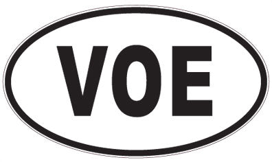 VOE - 3 Letter Initials Oval Magnet