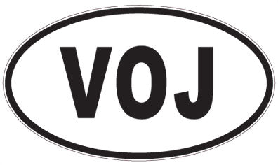 VOJ - 3 Letter Initials Oval Magnet