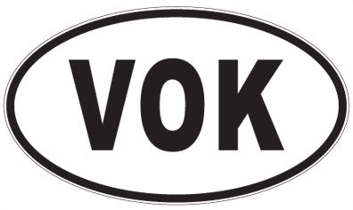 VOK - 3 Letter Initials Oval Magnet