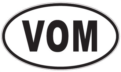 VOM - 3 Letter Initials Oval Magnet