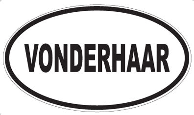 VONDERHAAR - Oval Sticker