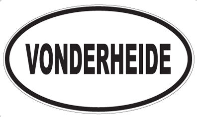 VONDERHEIDE - Oval Sticker