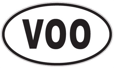 VOO - 3 Letter Initials Oval Magnet