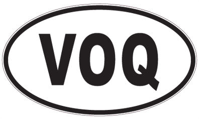 VOQ - 3 Letter Initials Oval Sticker