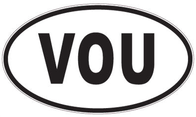 VOU - 3 Letter Initials Oval Magnet