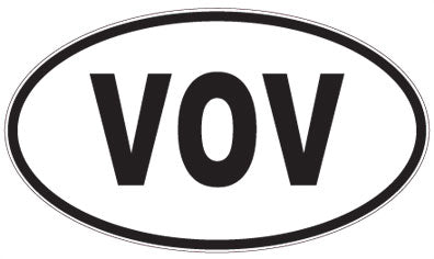 VOV - 3 Letter Initials Oval Magnet