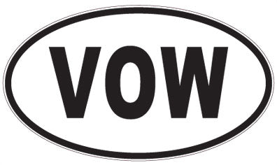 VOW - 3 Letter Initials Oval Sticker