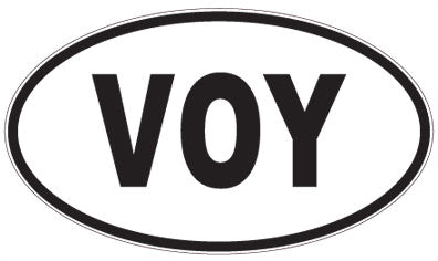 VOY - 3 Letter Initials Oval Magnet