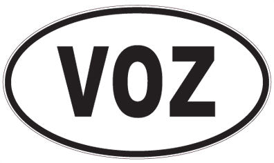 VOZ - 3 Letter Initials Oval Magnet