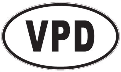 VPD - 3 Letter Initials Oval Magnet