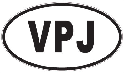 VPJ - 3 Letter Initials Oval Magnet