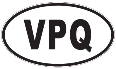 VPQ - 3 Letter Initials Oval Magnet