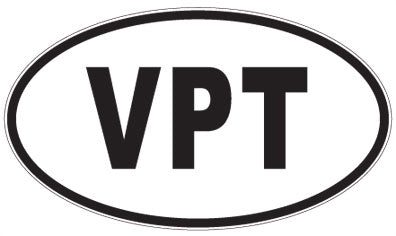 VPT - 3 Letter Initials Oval Magnet